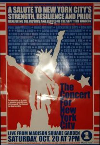 September 11- VH1 "Concert for N.Y." UNSIGNED POSTER