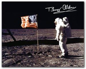 BUZZ ALDRIN autograph APOLLO 11- #2 with AMERICAN FLAG!