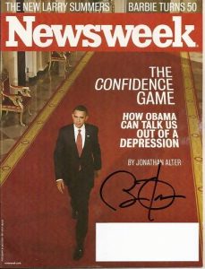 BARACK OBAMA autographed "Newsweek" magazine- PERFECT!