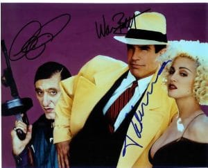 DICK TRACY autographed cast photo by ALL THREE MEGA-STARS with M