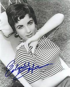 ELIZABETH TAYLOR autograph- STUNNING B/W photo signed!