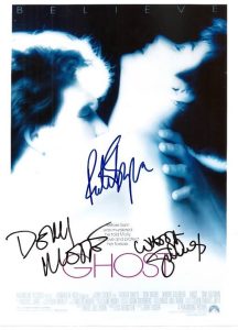 GHOST autographed cast photo signed by ALL 3! with PATRICK SWAYZ