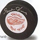 Gordie Howe autographed hockey puck- Red Wings Puck