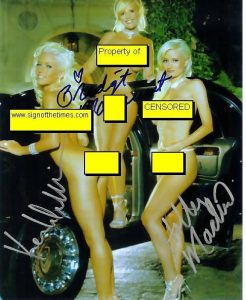 GIRLS NEXT DOOR autographed cast photo PLAYBOY- WHEW!