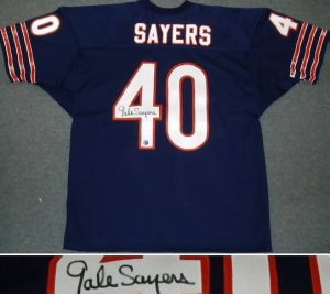 Gale Sayers autographed jersey- CHICAGO BEARS!