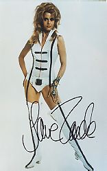 JANE FONDA autograph- as "BARBARELLA"!- Super pose!