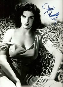 JANE RUSSELL autograph- 11 X 14 B/W STUNNING-in the HAYSTACK!!!