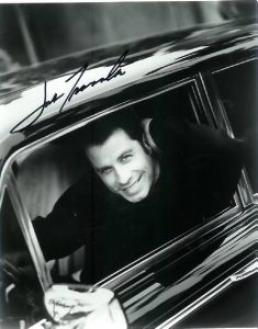 JOHN TRAVOLTA autographed photo- SUPER B/W smiling photo!