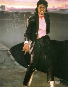 MICHAEL JACKSON- "BILLY JEAN" AUTOGRAPHED magazine page!