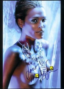 MOLLY SIMMS autograph-TOPLESS- what a pose!