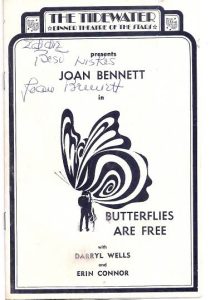 BUTTERFLIES ARE FREE- signed by Joan Bennett
