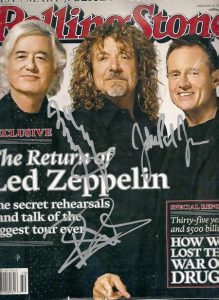 LED ZEPPELIN- PLANT, PAGE & BONHAM- Autographed "ROLLING STONE"