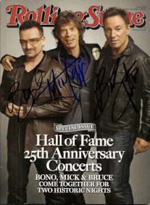 BRUCE SPRINGSTEEN/ MICK JAGGER/ BONO Autographed ~ROLLING STONE~
