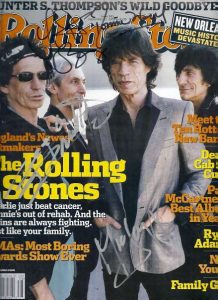 ROLLING STONES Autographed "ROLLING STONE" magazine- all four! R