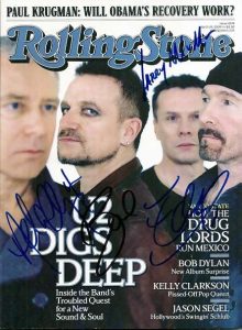 U2 Autographed "ROLLING STONE" magazine- all four! RARE!