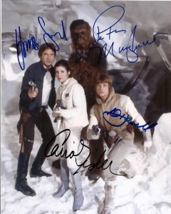 STAR WARS autographed cast photo signed by ALL 4 LEGENDS!