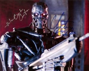 TERMINATOR autographed cast photo signed by BALE & CARTER