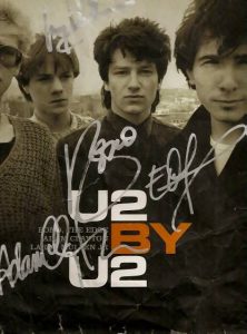 U2 Autographed "U2 BY U2" HARD COVER BOOK- all four! RARE!
