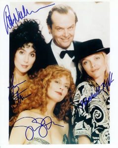 WITCHES OF EASTWICK autographed cast photo signed by ALL FOUR ST