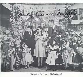 WIZARD OF OZ- MICKEY CARROLL Autographed 8X10- MUNCHKIN!