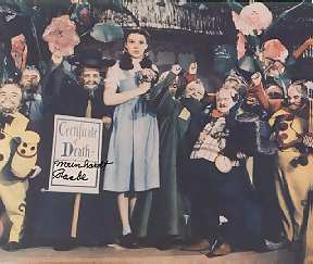 WIZARD OF OZ- MEINHARDT RAABE Autographed 8X10- MUNCHKIN CORONER