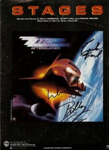 Z Z TOP autographed "STAGES" LYRIC BOOKLET!
